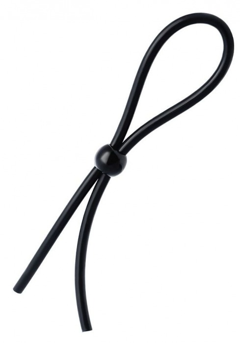 Черное лассо на пенис с одной бусиной - A-toys - в Воронеже купить с доставкой