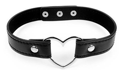 Черный ошейник с сердечком - Notabu - купить с доставкой в Воронеже