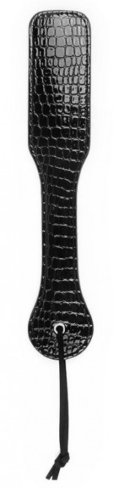 Черная шлепалка с узором под рептилию - 32 см. - Notabu - купить с доставкой в Воронеже