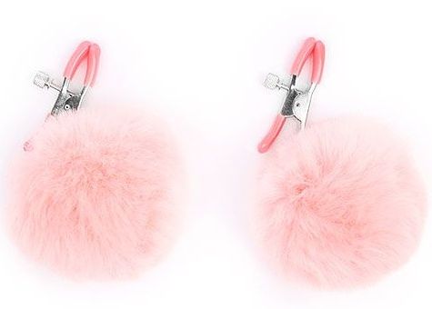 Зажимы для сосков с розовым пушком - Notabu - купить с доставкой в Воронеже