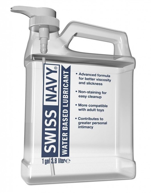 Канистра лубриканта Swiss Navy Water Based Lube на водной основе - 3,8 л. - Swiss navy - купить с доставкой в Воронеже
