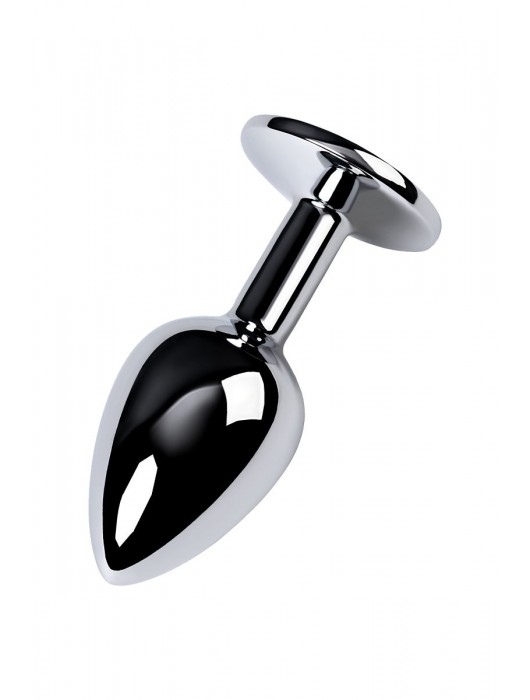 Серебристая конусовидная анальная пробка с фиолетовым кристаллом - 7 см. - ToyFa - купить с доставкой в Воронеже