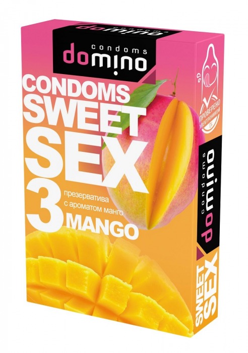 Презервативы для орального секса DOMINO Sweet Sex с ароматом манго - 3 шт. - Domino - купить с доставкой в Воронеже