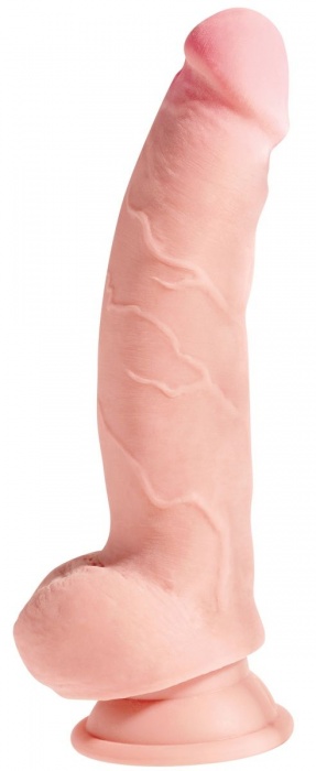 Телесный фаллоимитатор на присоске 8  Triple Density Fat Cock with Balls  - 24,1 см. - Pipedream