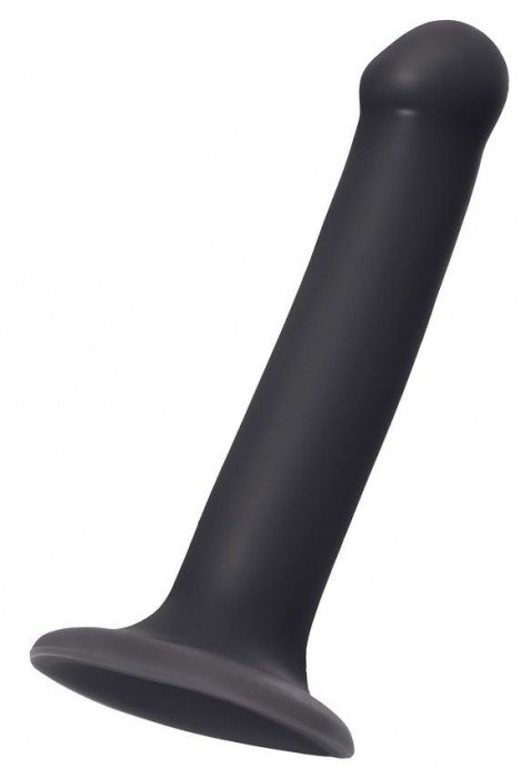 Черный фаллос на присоске Silicone Bendable Dildo M - 18 см. - Strap-on-me - купить с доставкой в Воронеже