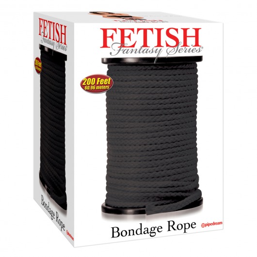 Черная веревка для связывания Bondage Rope - 60,9 м. - Pipedream - купить с доставкой в Воронеже