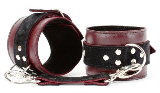 Бордовые оковы на ноги Ladys Arsenal на карабинах - БДСМ Арсенал - купить с доставкой в Воронеже