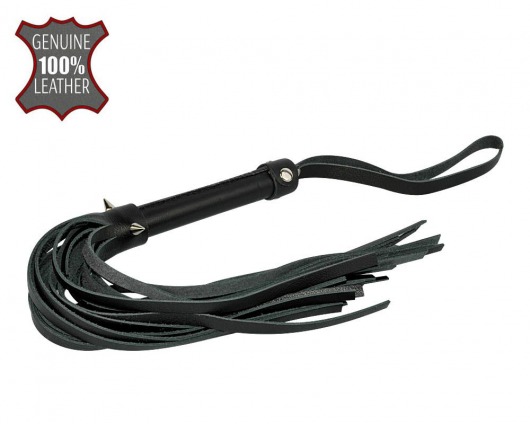 Черная многохвостовая плеть с шипами - 40 см. - Sitabella - купить с доставкой в Воронеже