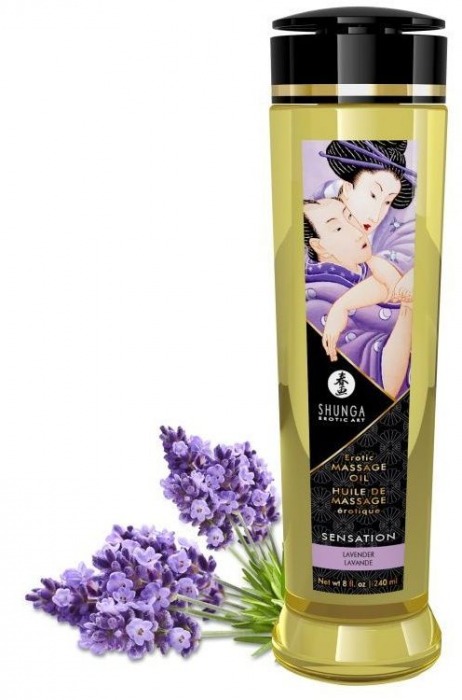 Массажное масло с ароматом лаванды Sensation - 240 мл. - Shunga - купить с доставкой в Воронеже