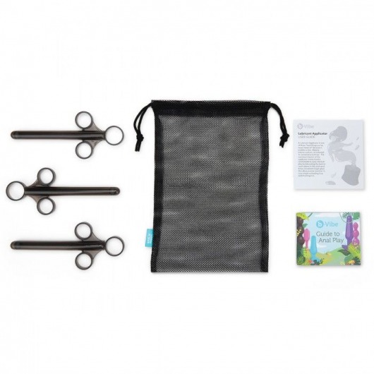 Набор из 3 черных шприцев для лубриканта - b-Vibe - купить с доставкой в Воронеже