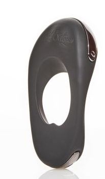 Черное эрекционное виброкольцо с двумя виброэлементами ATOM PLUS - Hot Octopuss - в Воронеже купить с доставкой