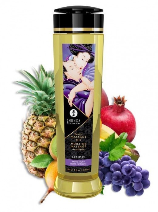 Массажное масло Libido Exotic Fruits с ароматом экзотических фруктов - 240 мл. - Shunga - купить с доставкой в Воронеже