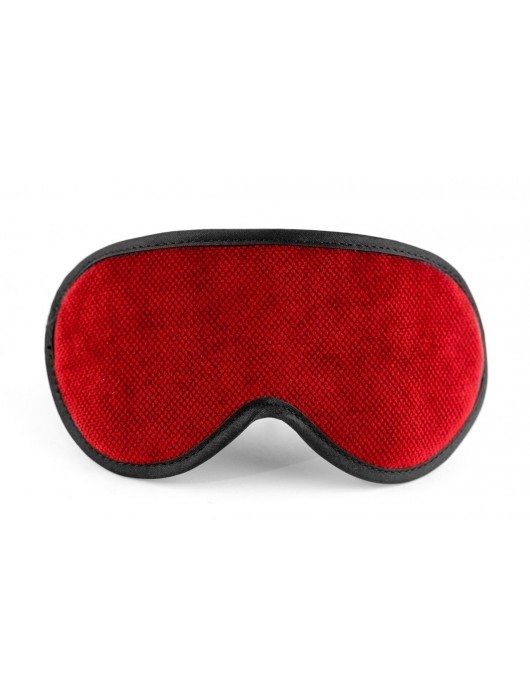 Красная сплошная маска на резиночке с черной окантовкой - БДСМ Арсенал - купить с доставкой в Воронеже