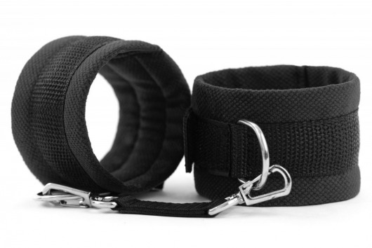 Черные наручники My rules на сцепке - БДСМ Арсенал - купить с доставкой в Воронеже