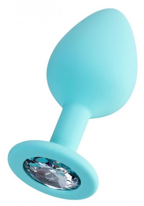 Мятная анальная втулка Brilliant с прозрачным кристаллом - 8 см. - ToyFa - купить с доставкой в Воронеже