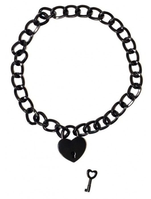 Черный ошейник Embrace с ключиком - Lola Games - купить с доставкой в Воронеже