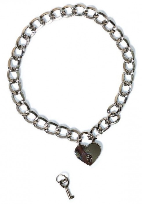 Серебристый ошейник Embrace с ключиком - Lola Games - купить с доставкой в Воронеже