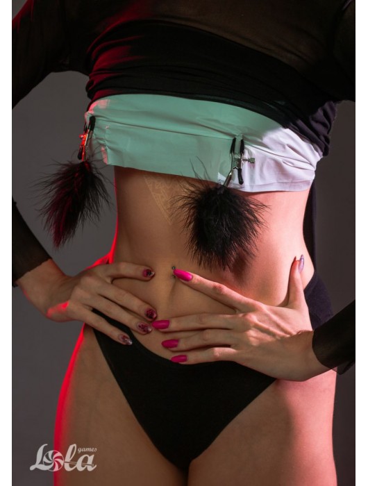 Зажимы на соски с черным пухом Euphoric - Lola Games - купить с доставкой в Воронеже