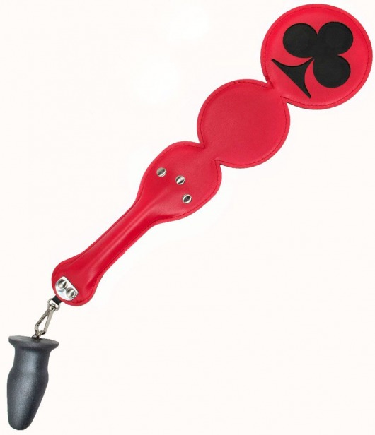 Шлёпалка  Трефы  с анальным плагом - LOVETOY (А-Полимер) - купить с доставкой в Воронеже