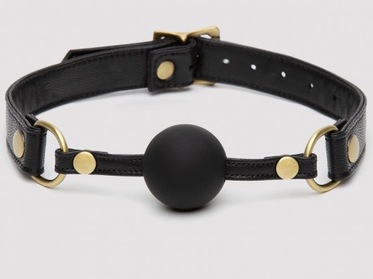 Черный кляп-шар Bound to You Faux Leather Ball Gag - Fifty Shades of Grey - купить с доставкой в Воронеже