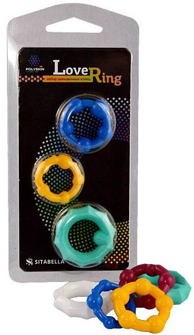 Набор из 3 цветных эрекционных колец Love Ring - Sitabella - в Воронеже купить с доставкой