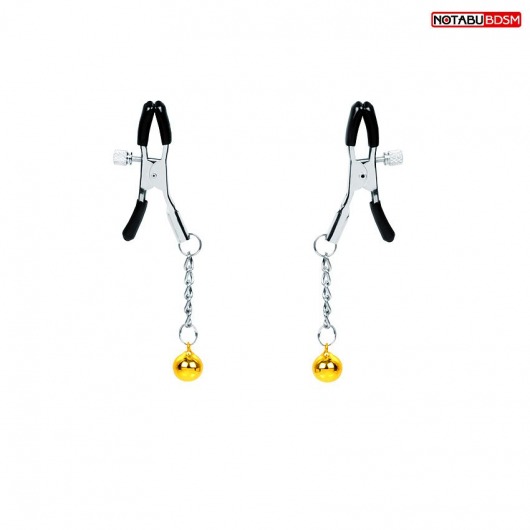 Оригинальные зажимы на соски с желтыми шариками - Notabu - купить с доставкой в Воронеже