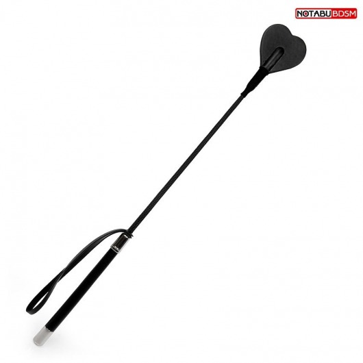 Черный стек с наконечником-сердечком - 54 см. - Notabu - купить с доставкой в Воронеже