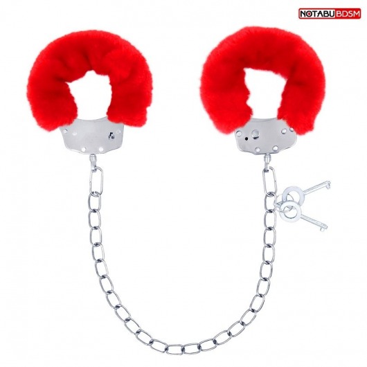 Металлические оковы с мягкой красной опушкой - Notabu - купить с доставкой в Воронеже