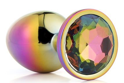 Голографическая анальная втулка с радужным кристаллом - 7,1 см. - Dream Toys - купить с доставкой в Воронеже