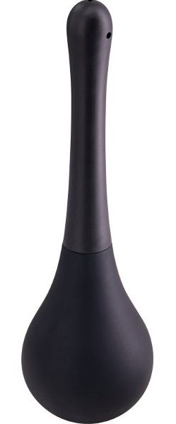 Черный анальный душ SQUEEZE CLEAN с закругленным наконечником - Seven Creations - купить с доставкой в Воронеже