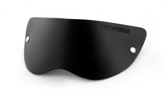 Черная плотная кожаная маска на глаза - БДСМ Арсенал - купить с доставкой в Воронеже