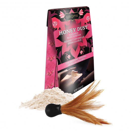Пудра для тела Honey Dust Body Powder с ароматом клубники - 28 гр. - Kama Sutra - купить с доставкой в Воронеже