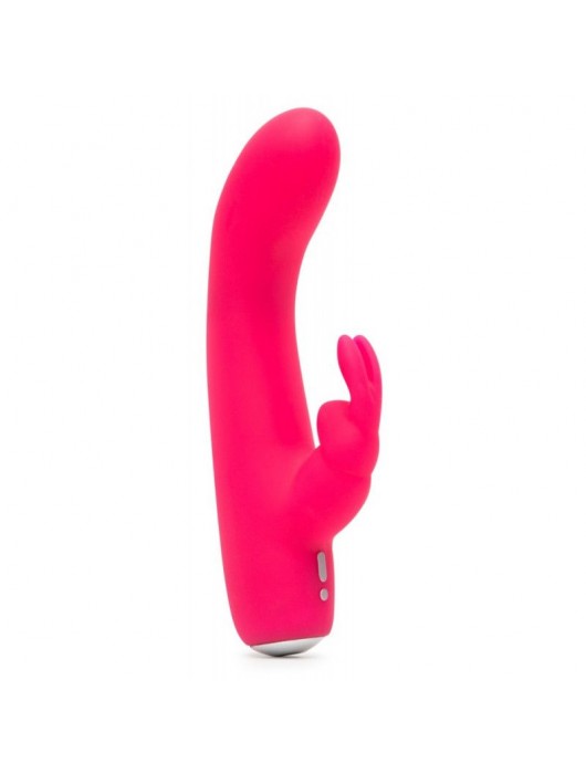 Розовый вибратор-кролик Rechargeable Mini Rabbit Vibrator - 15,2 см. - Happy Rabbit