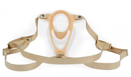 Телесный эректор-ложечка с фиксацией на ремешках MEN STYLE - LOVETOY (А-Полимер) - в Воронеже купить с доставкой