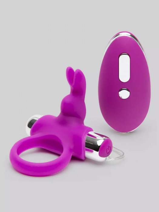 Лиловое виброкольцо с пультом ДУ Remote Control Cock Ring - Happy Rabbit - в Воронеже купить с доставкой