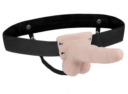 Телесный перезаряжаемый вибрострапон - 18 см. - Lux Fetish - купить с доставкой в Воронеже