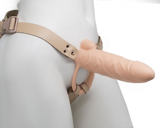 Телесный фаллопротез MEN STYLE с анальным стимулятором - 17,5 см. - LOVETOY (А-Полимер) - купить с доставкой в Воронеже