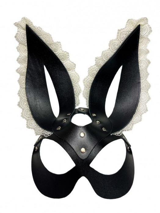 Маска зайки с бежевым кружевом на ушках - БДСМ Арсенал - купить с доставкой в Воронеже