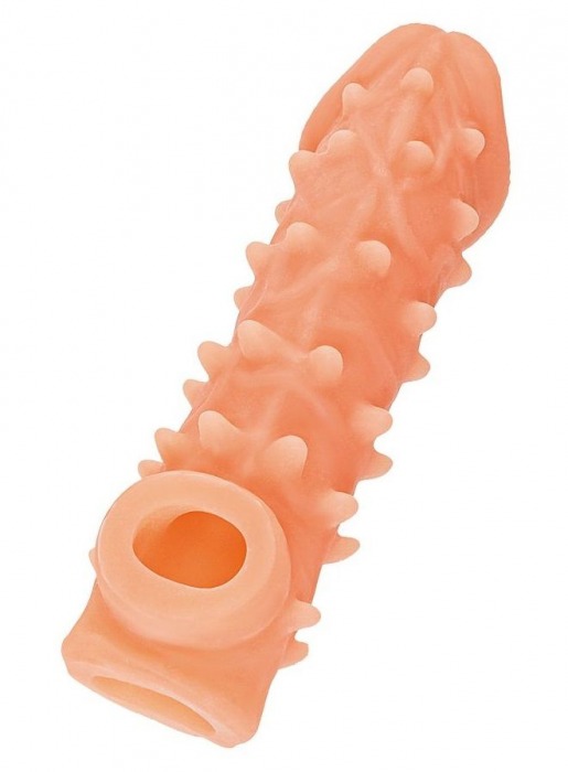 Телесная закрытая насадка с пупырышками Cock Sleeve Size L - 17,6 см. - KOKOS - в Воронеже купить с доставкой