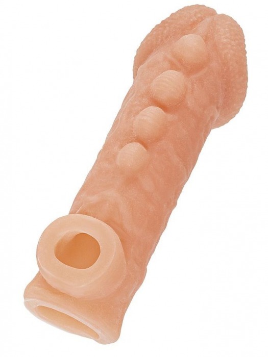 Телесная закрытая насадка с шишечками Cock Sleeve Size S - 13,8 см. - KOKOS - в Воронеже купить с доставкой