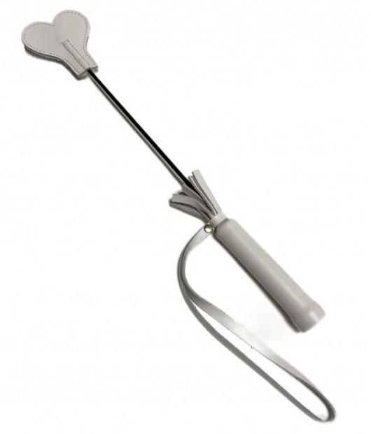 Белый кожаный мини-стек - 36 см. - БДСМ Арсенал - купить с доставкой в Воронеже