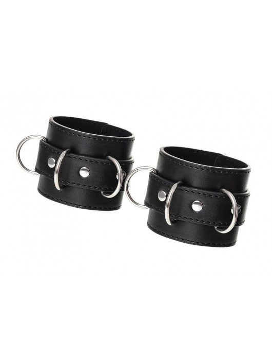 Черные наручники Anonymo на сцепке - ToyFa - купить с доставкой в Воронеже