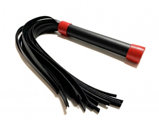 Черно-красная плеть из эко-кожи - 42 см. - БДСМ Арсенал - купить с доставкой в Воронеже