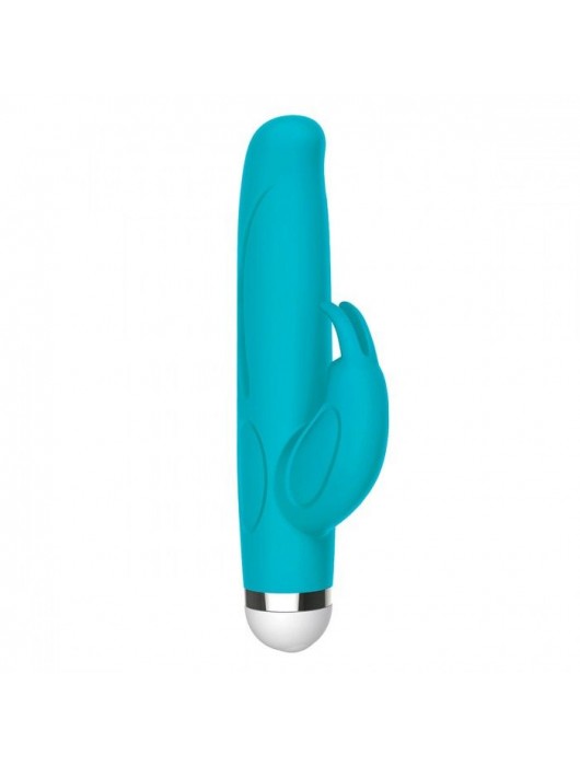 Голубой вибратор-кролик The Mini Rabbit - 13,9 см. - The Rabbit Company