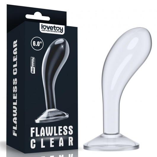 Прозрачный стимулятор простаты Flawless Clear Prostate Plug - 15 см. - Lovetoy - в Воронеже купить с доставкой