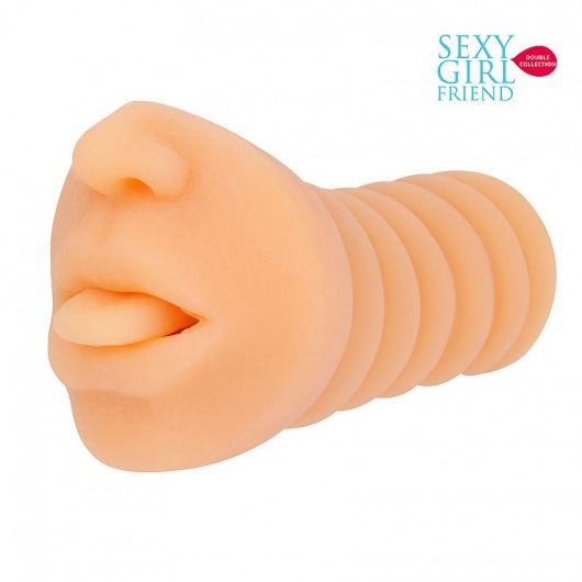 Телесный мастурбатор-ротик с высунутым язычком - Bior toys - в Воронеже купить с доставкой
