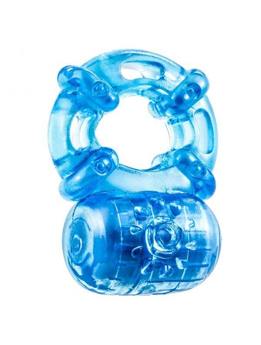 Голубое эрекционное виброкольцо Reusable 5 Function Cock Ring - Blush Novelties - в Воронеже купить с доставкой