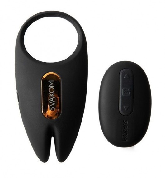 Черное эрекционное кольцо с вибрацией и пультом ДУ Winni 2 - Svakom - в Воронеже купить с доставкой