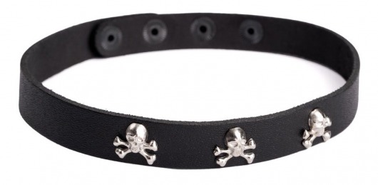 Кожаный чокер  Веселый Роджер - Sitabella - купить с доставкой в Воронеже