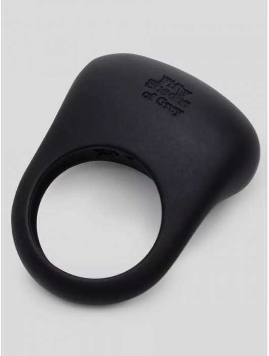 Черное эрекционное виброкольцо Sensation Rechargeable Vibrating Love Ring - Fifty Shades of Grey - в Воронеже купить с доставкой
